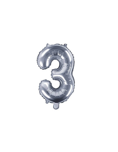 Globo Número 3 plata 1m